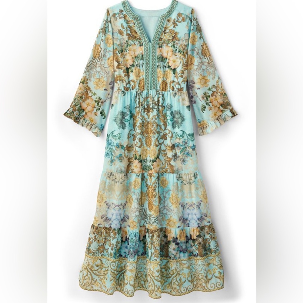 Soft Surroundings Baroque Maxi Dress 
Multi Floral - Picture 5 of 11